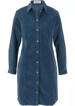 Вельветовое платье стрейч John Baner Jeanswear, синий