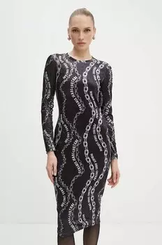 Вельветовое платье Versace Jeans Couture, черный