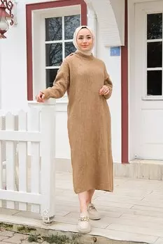 Вельветовое трикотажное платье норка Locco