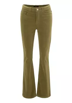Вельветовые брюки Aniston CASUAL Regular Pants, зеленый
