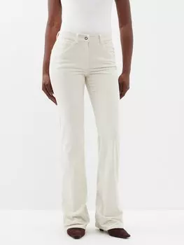Вельветовые брюки celia с вырезом bootcut Nili Lotan, белый