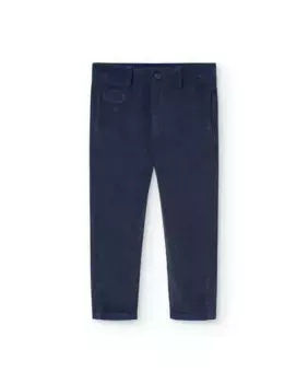 Вельветовые брюки-чиносы для мальчиков с карманами и петлями на талии Boboli, темно-синий