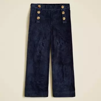 Вельветовые брюки для девочек в матросском стиле J.Crew, синий