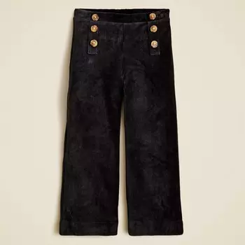 Вельветовые брюки для девочек в матросском стиле J.Crew, черный