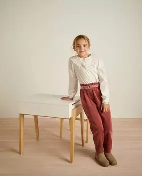 Вельветовые брюки для девочки с поясом Coconut El Corte Ingls, розовый