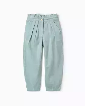 Вельветовые брюки для девочки с вытачками Zippy, цвет Verde Agua