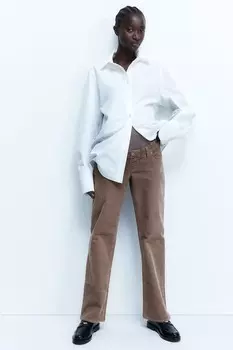 Вельветовые брюки для мамы H&M, бежевый