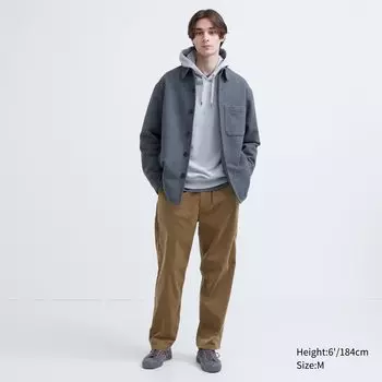 Вельветовые брюки до щиколотки Easy Uniqlo, коричневый