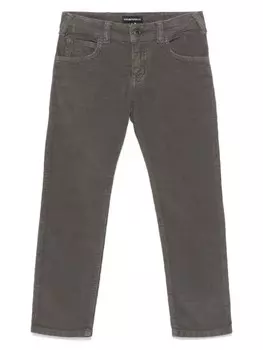 Вельветовые брюки Emporio Armani Kids, зеленый