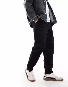 Вельветовые брюки Fred Perry с тесьмой черного цвета