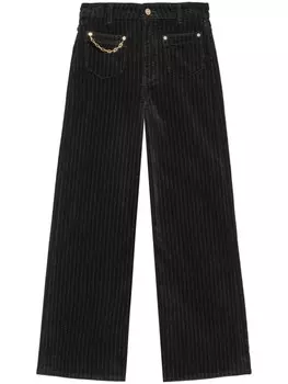 Вельветовые брюки GANNI, черный