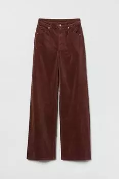 Вельветовые брюки H&amp;M, темно коричневый
