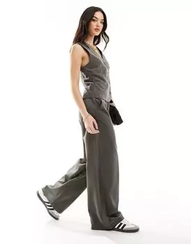 Вельветовые брюки хаки ASOS