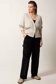 Вельветовые брюки карго Next, черный