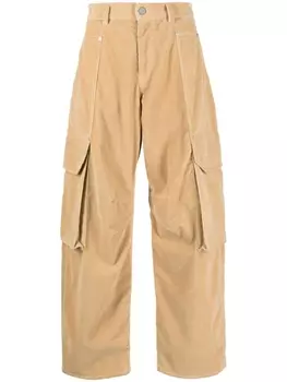 Вельветовые брюки карго Palm Angels, коричневый