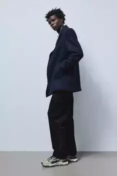 Вельветовые брюки-карго стандартного кроя H&M, черный