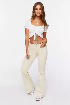 Вельветовые брюки-клеш с низкой посадкой Forever 21, коричневый