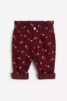 Вельветовые брюки на подкладке H&M, красный