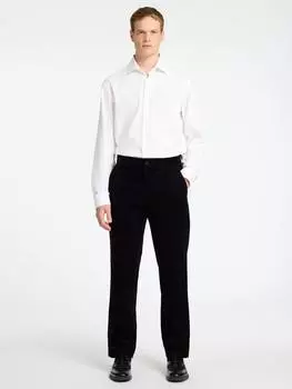 Вельветовые брюки обычного покроя с принтом боуи SELECTED HOMME, черный