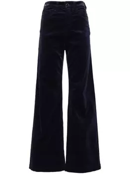 Вельветовые брюки палаццо с завышенной талией Emporio Armani, фиолетовый