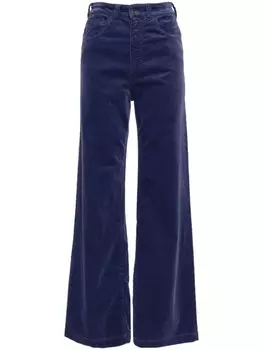 Вельветовые брюки палаццо с завышенной талией Emporio Armani, фиолетовый