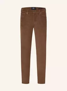 Вельветовые брюки приталенного кроя прямого кроя 7 For All Mankind, коричневый