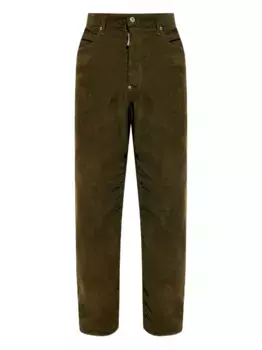 Вельветовые брюки прямого кроя DSQUARED2, зеленый