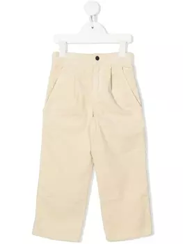 Вельветовые брюки прямого кроя Kenzo Kids, бежевый