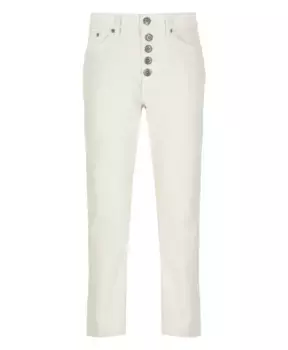 Вельветовые брюки с драгоценными пуговицами Dondup, бежевый