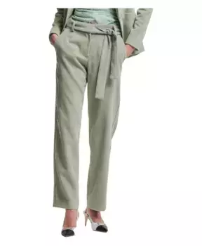 Вельветовые брюки с поясом в тон Kocca, зеленый