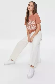Вельветовые брюки с потертостями Forever 21, кремовый