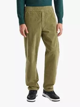 Вельветовые брюки с прямыми штанинами Benetton, цвет Olive Green