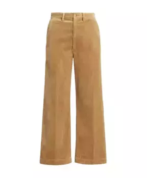 Вельветовые брюки с широкими штанинами Ralph Lauren, бежевый