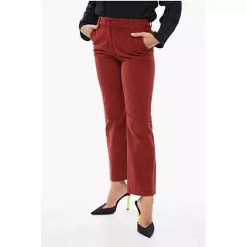 Вельветовые брюки с заниженной талией и расклешенным кроем True Standard, Red