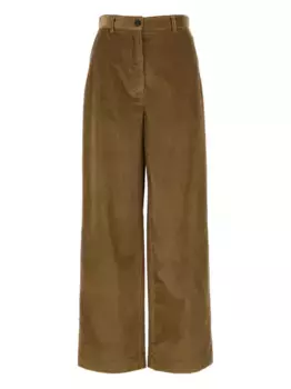 Вельветовые брюки широкого кроя MIU MIU, коричневый