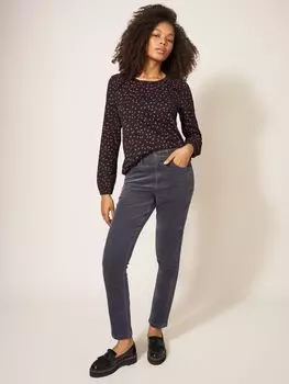 Вельветовые брюки скинни Amelia White Stuff, средне-серый