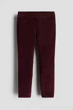Вельветовые брюки скинни H&M, красный