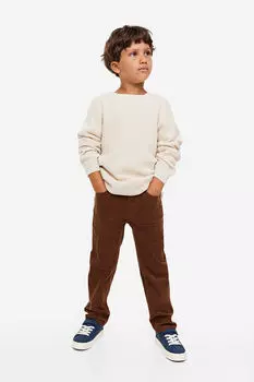 Вельветовые брюки slim fit H&M, коричневый