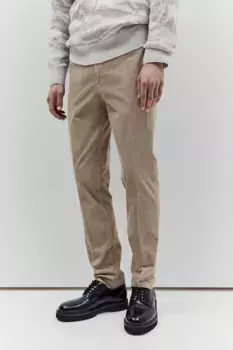 Вельветовые брюки slim fit H&M, бежевый