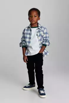 Вельветовые брюки slim fit H&M, черный