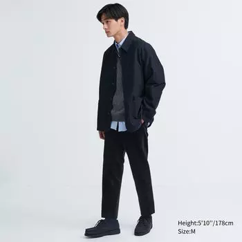 Вельветовые брюки Smart длиной до щиколотки Uniqlo, темно-синий