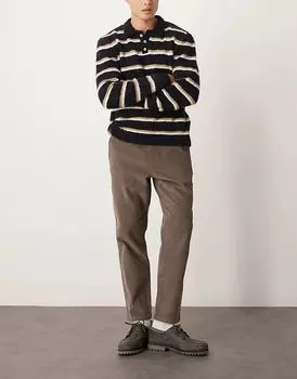 Вельветовые брюки средне-коричневого цвета New Look