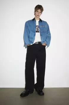 Вельветовые брюки свободного кроя H&M, черный
