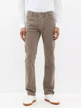 Вельветовые брюки узкого кроя bard Jacob Cohn, коричневый