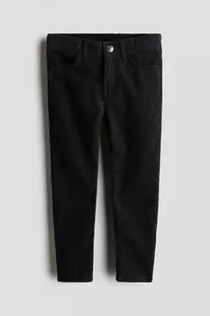 Вельветовые брюки узкого кроя H&M, черный
