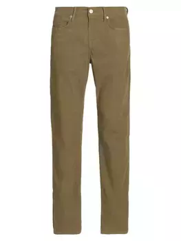 Вельветовые брюки узкого кроя L'Homme Frame, цвет khaki green