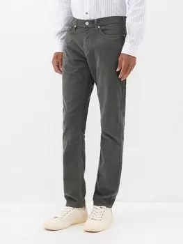 Вельветовые брюки узкого кроя l'homme FRAME, серый