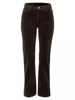 Вельветовые брюки WEEKDAY Regular Pants Pin, темно-коричневый