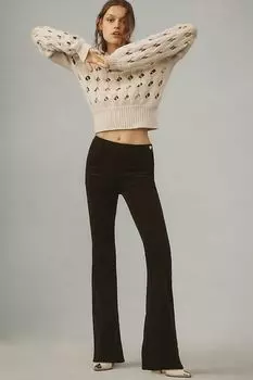 Вельветовые джинсы с высокой посадкой Frame Le Francoise, мох