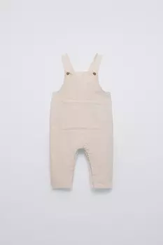 Вельветовые комбинезоны с карманом ZARA, цвет stone